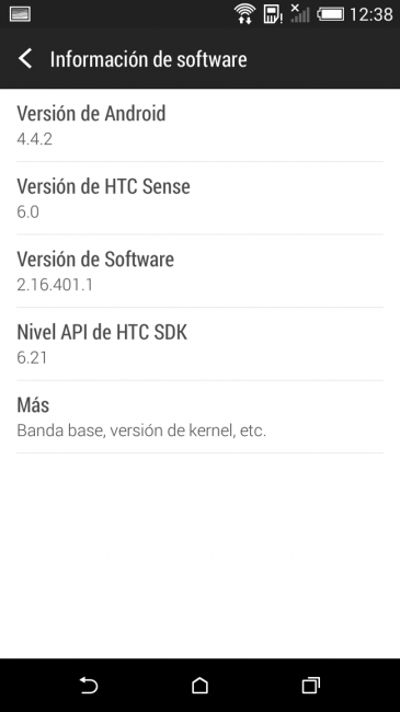 Sistema del HTC One Mini 2