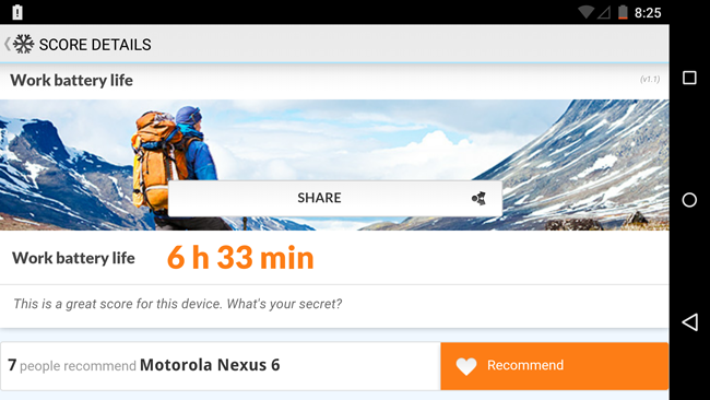 Autonomía del Nexus 6