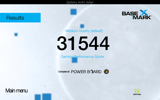 Resultado Basemark del Samsung Galaxy Note Edge