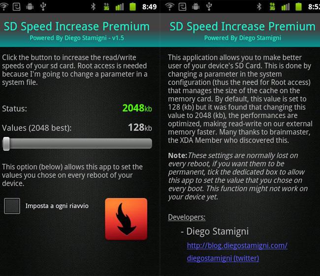 Aplicacion SD Speed Increase