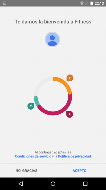 Aplicación Fit en el Nexus 6