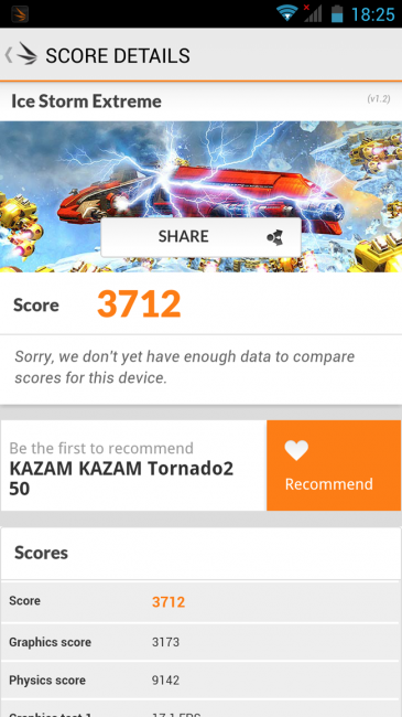Resuktado 3D Mark Kazam Tornado 2 5.0
