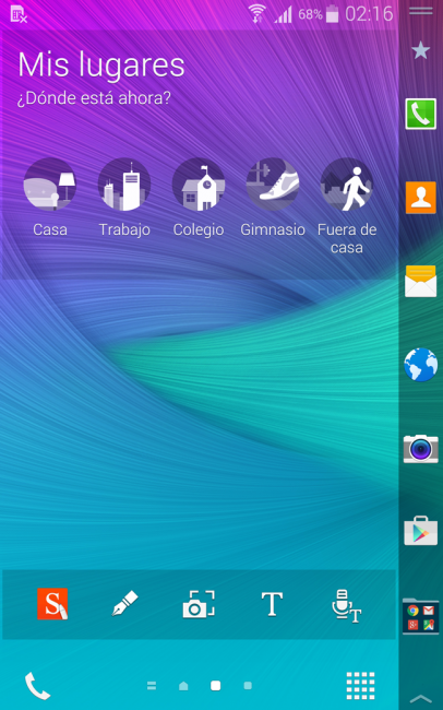 Escritorio del Samsung Galaxy Note Edge