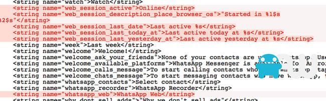 WhatsApp Web en el codigo fuente
