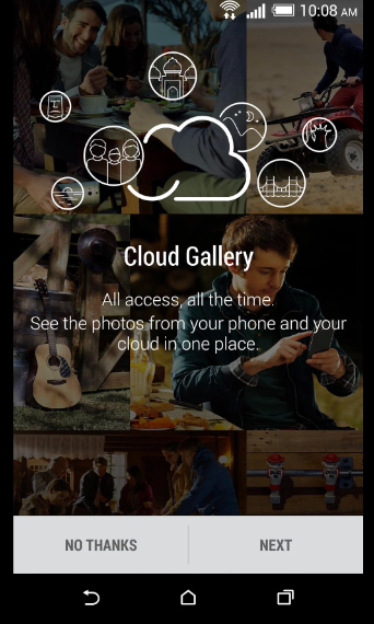 OPción Cloud Gallery de la aplicación HTC Gallery