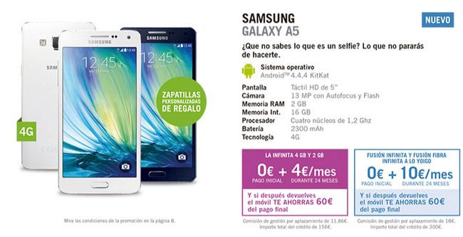 Precios del Samsung Galaxy A5 con Yoigo