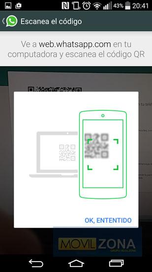 Escaner de codigo QR para WhatsApp Web