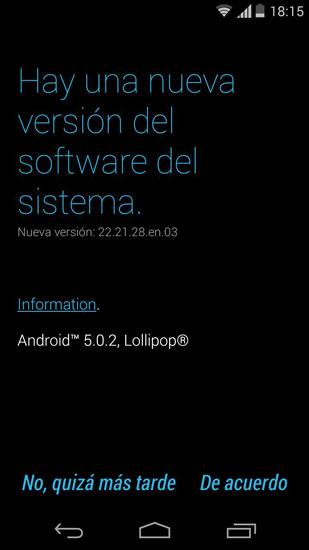 Ota de Android 5.0.2 para el Motorola Moto G 2014