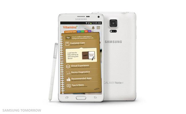 Samsung Galaxy Note 4 con Vitamins