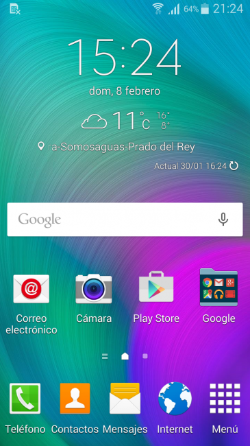 Captura de escritorio del Samsung Galaxy A5