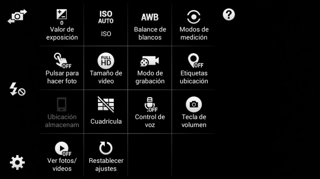 Aplciación cámara del Samsung Galaxy A5