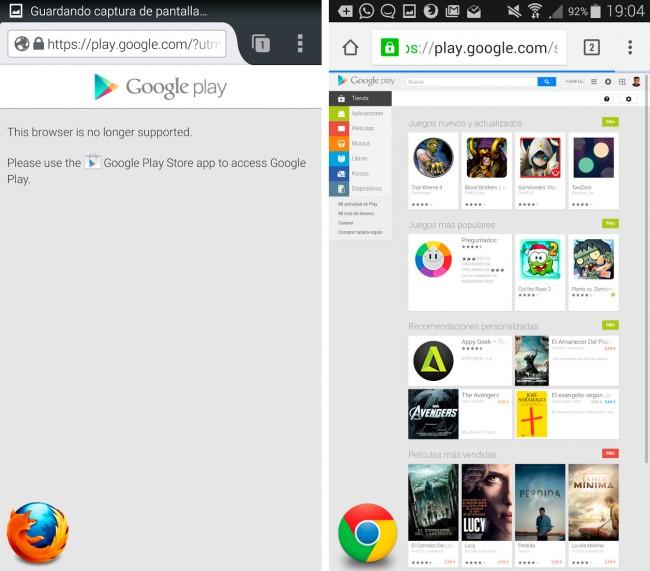 Google veta Firefox para Android en la Play Store.