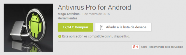 antivirus pro android estafa