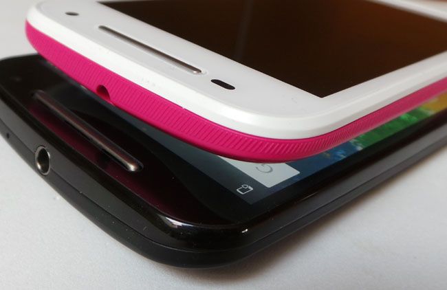 Borde del Motorola Moto G 4G 2015 comparado con el Moto E 4G