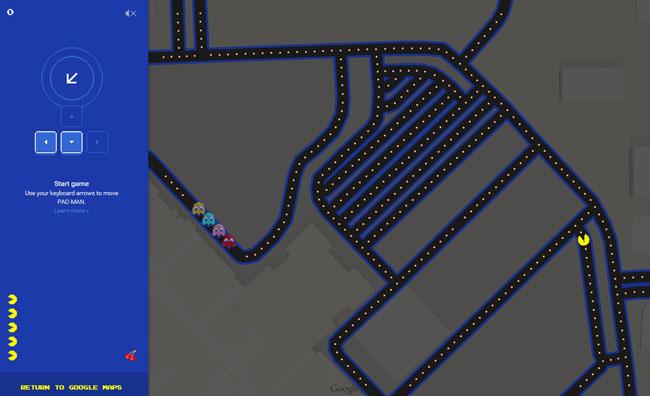 Pac-Man en Google Maps