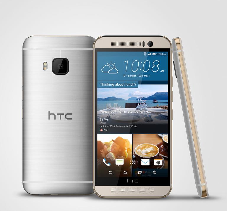 HTC One M9 en color dorado y plateado