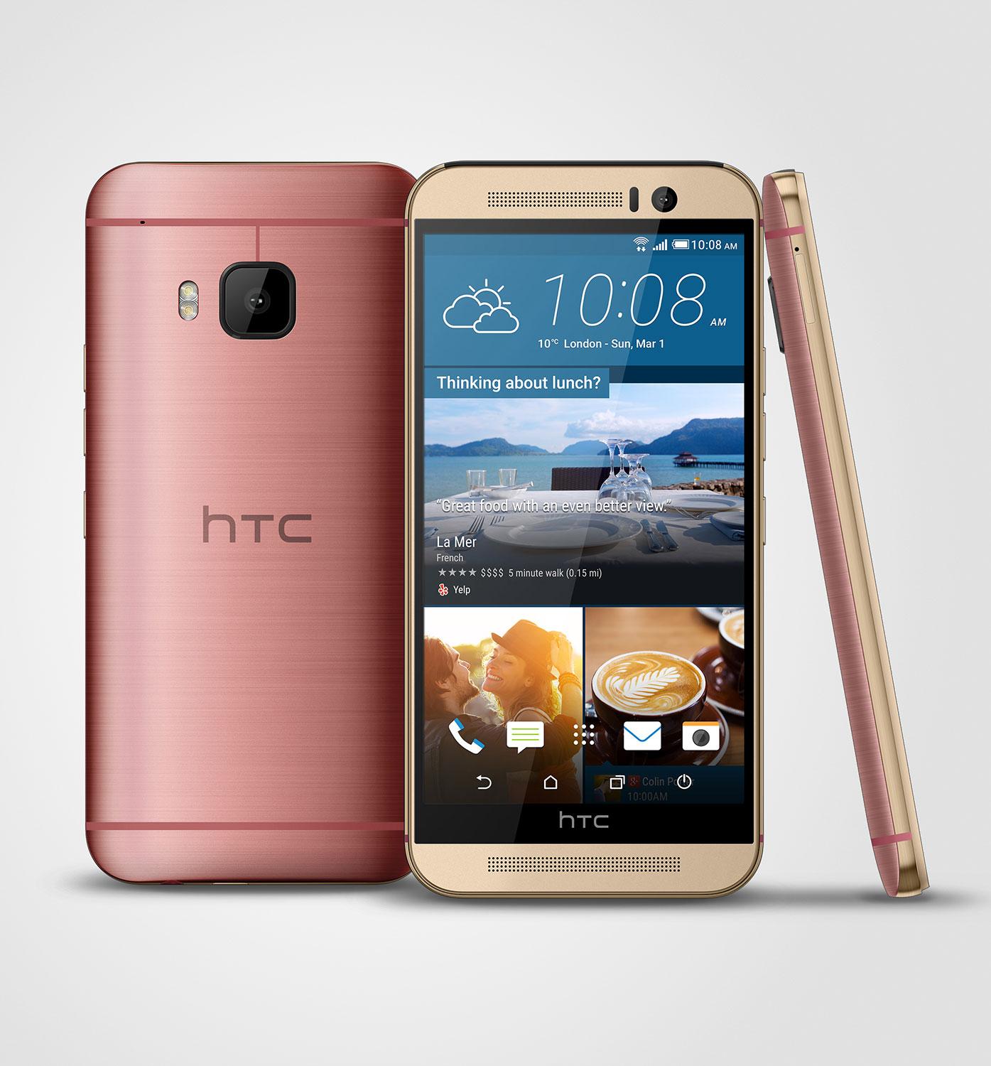 HTC One M9 en color plata y rojo