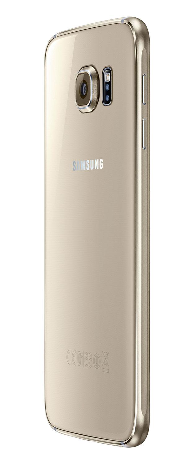 Samsung Galaxy S6 vista trasera en color oro