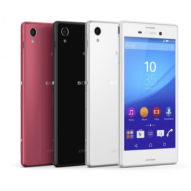 Sony Xperia M4 Aqua en color blanco, negro y rosa
