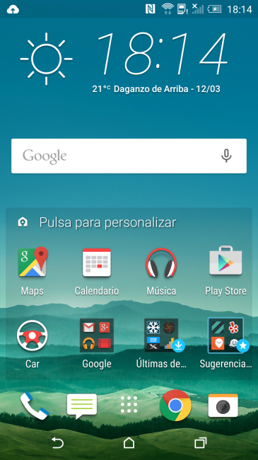Captura del escritorio del HTC One M9