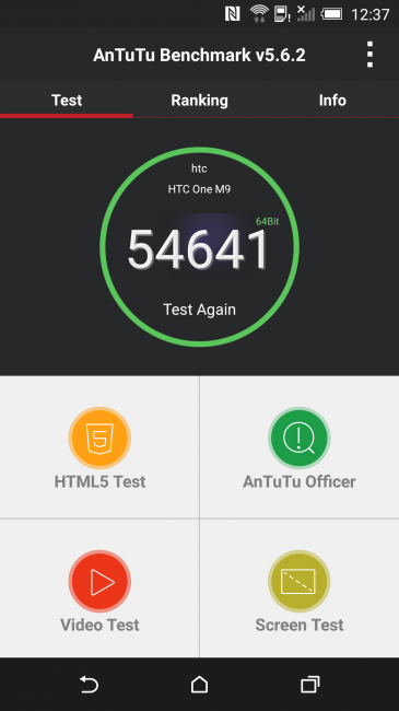 Prueba AnTuTu del HTC One M9