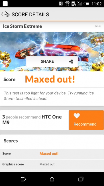 Prueba 3D Mark del HTC One M9