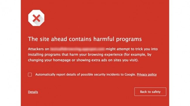 Alertas de Google sobre malware.