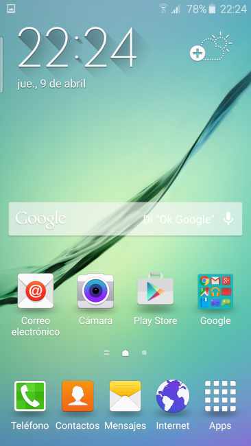 Escritorio del Samsung Galaxy S6 Edge