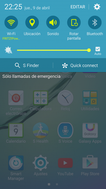 Accesos rápidos del Samsung Galaxy S6 Edge