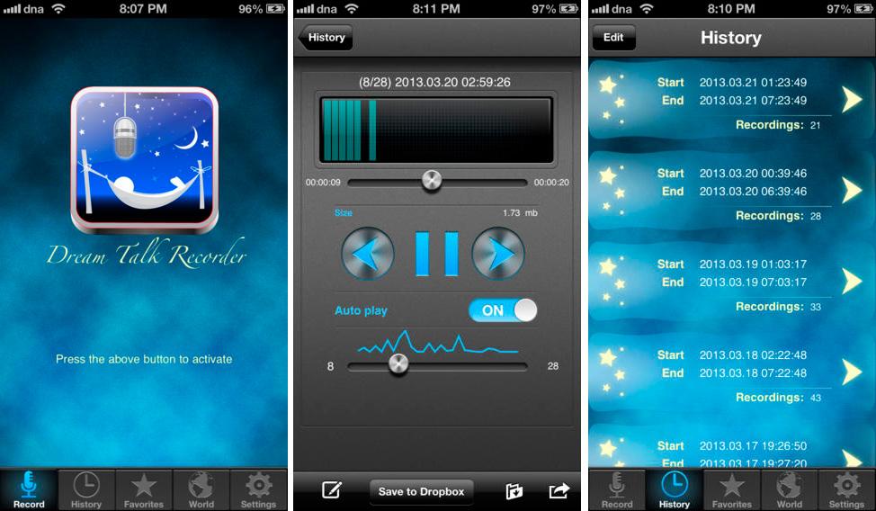 Dream Talk Recorder para iOS y Android.