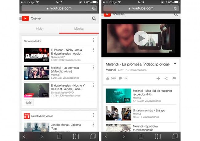 Youtube para iOS.