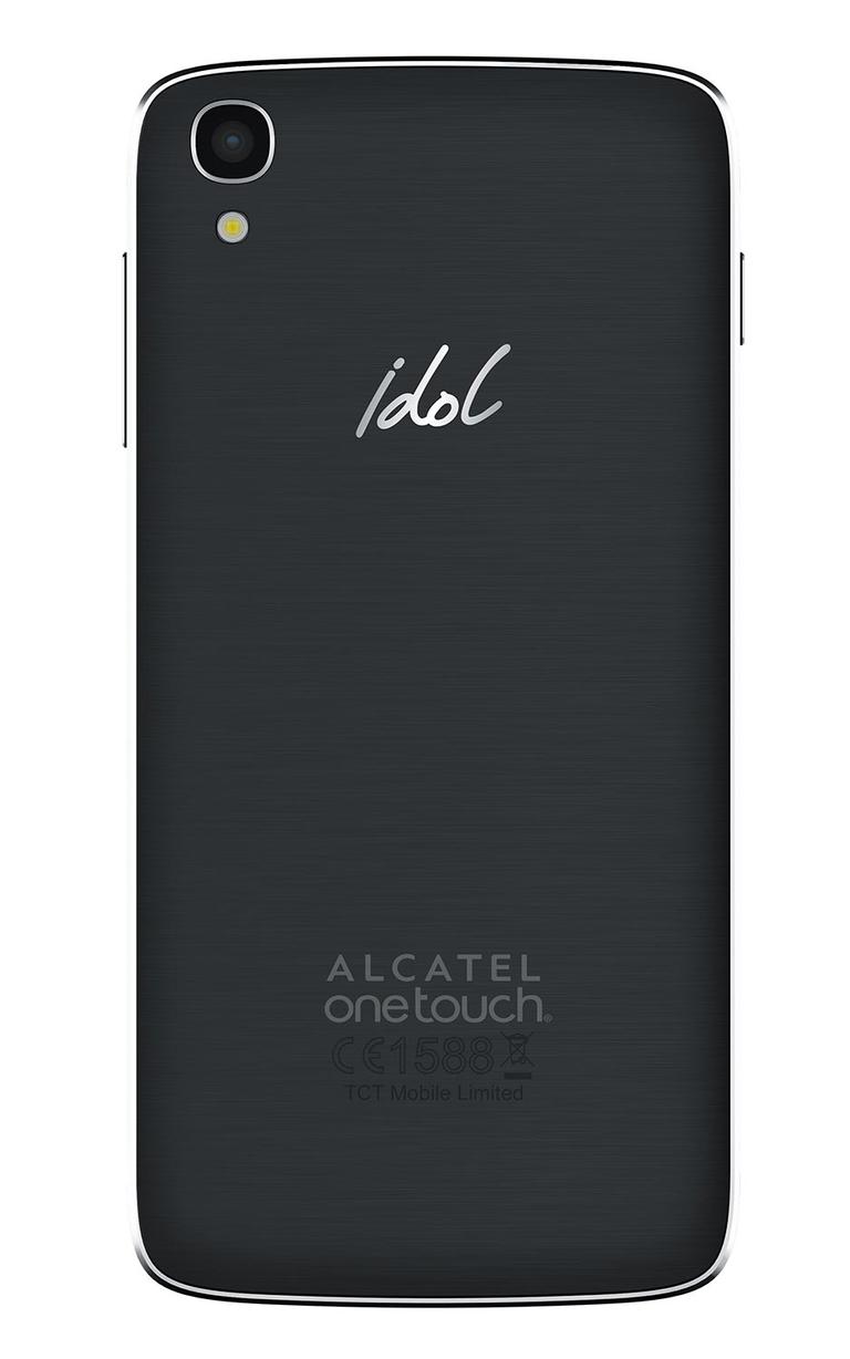 Alcatel One Touch Idol 3 con pantalla de 4.7 pulgadas vista trasera y cámara