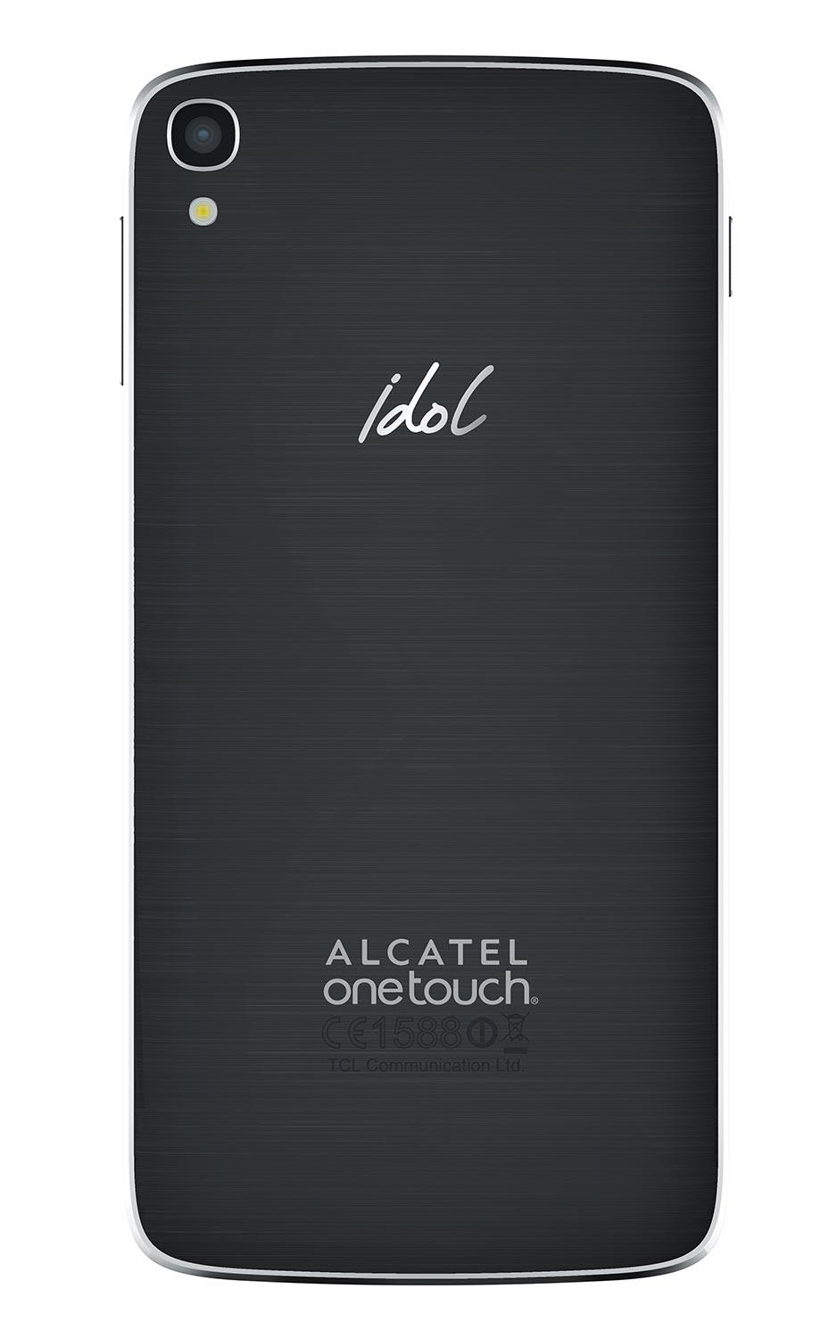 Alcatel One Touch Idol 3 con pantalla de 5.5 pulgadas vista trasera y cámara