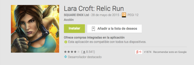 Google Play Store PEGI edades.