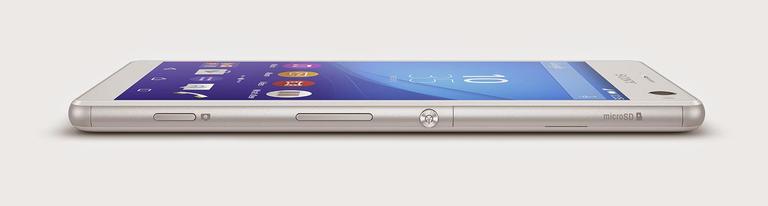 Sony Xperia C4 en color blanco visto de perfil