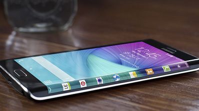 Perfil curvo de la pantalla de un Samsung Galaxy Note Edge