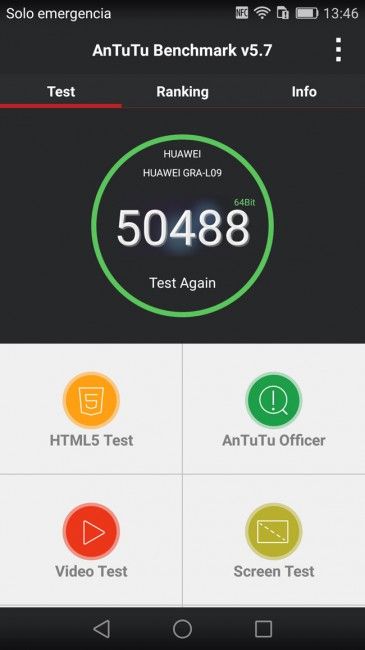 Prueba AnTuTu con el Huawei P8