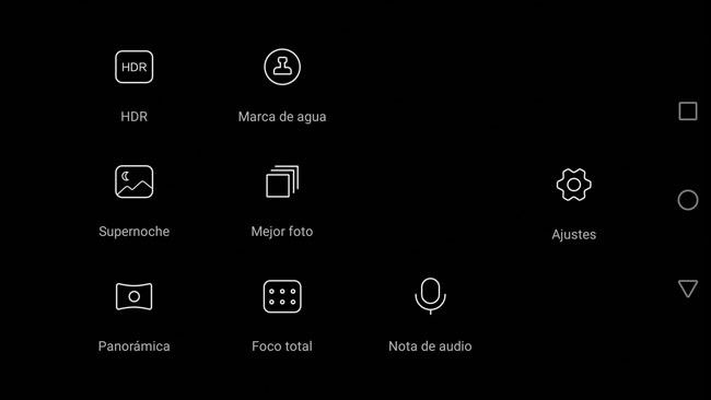 Detalle aplicación Cámara del Huawei P8