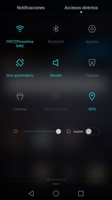 Barra de accesos del Huawei P8