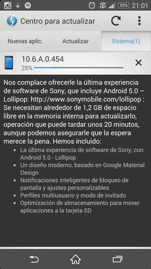 Android 5.0.2 Lollipop en Sony Xperia Z