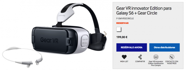 Samsung Gear VR para el Galaxy S6.