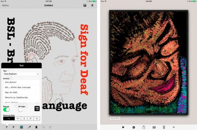 TypeDraw para iOS.