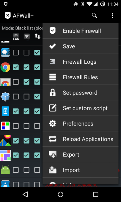 AFwall firewall android foto 4
