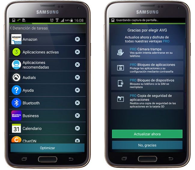 Listado y Pro en AVG AntiVirus FREE