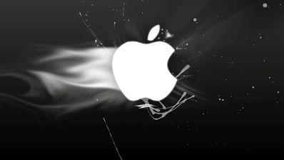 Logotipo de Apple en escala de grises