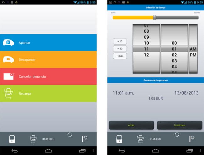Interfaz de EYSAMobile