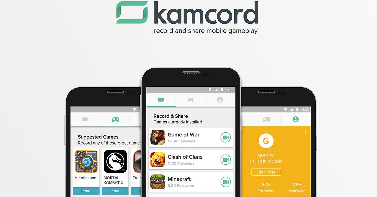 Interfaz de Kamcord