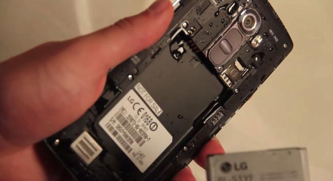 Batería mojada del LG G4