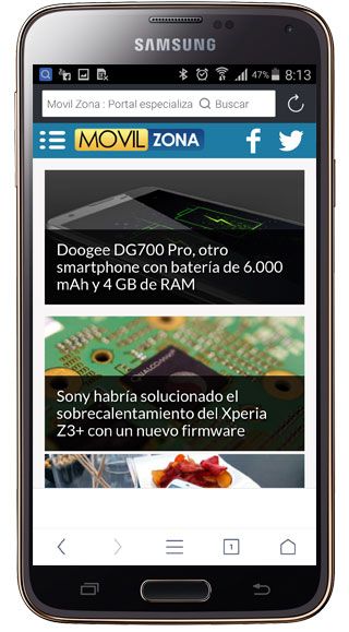 Navegando con UC Browser