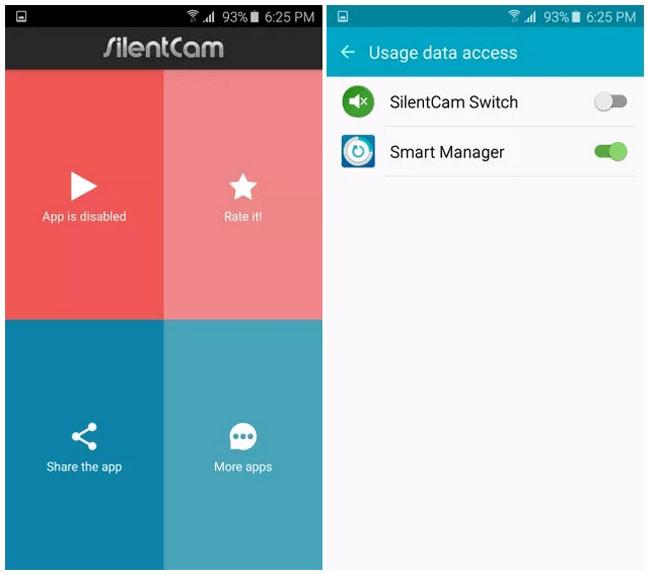 App SilentCam Switch para Samsung Galaxy S6